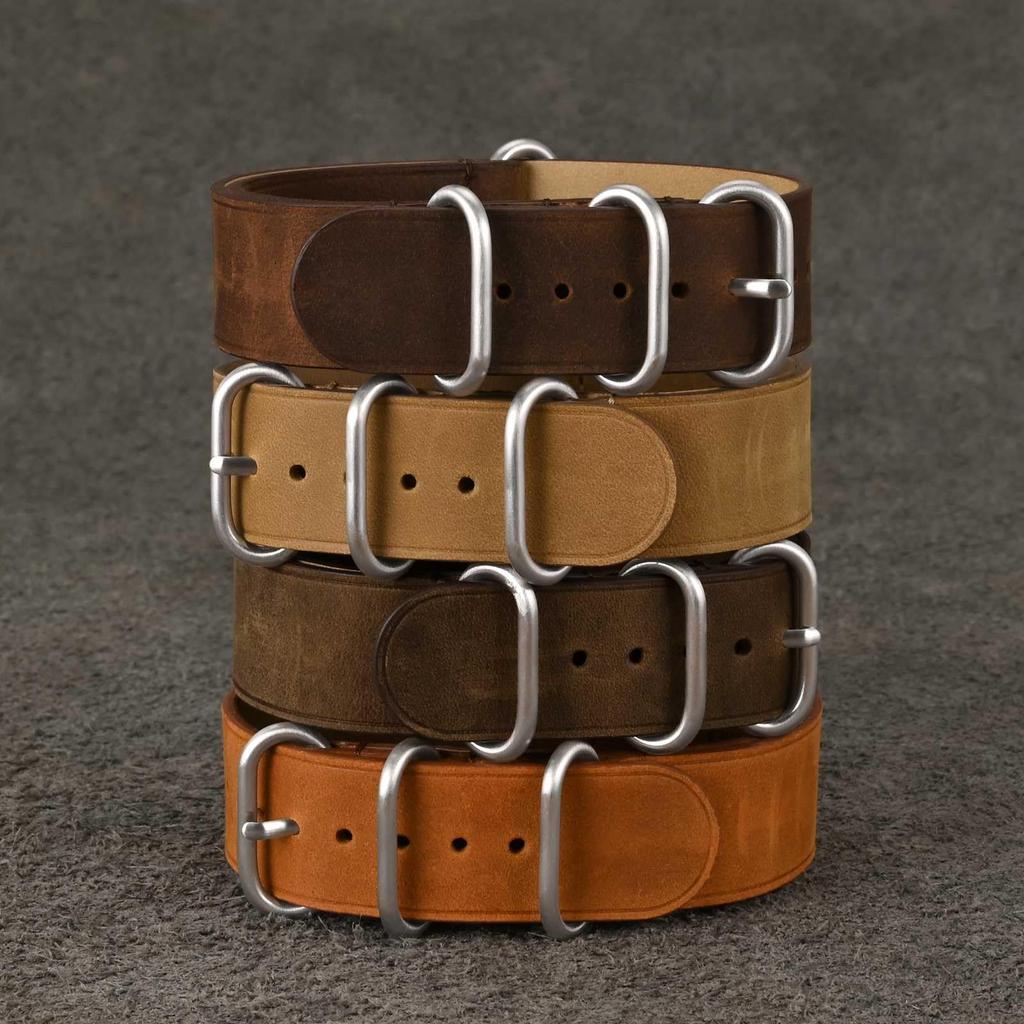 WOCCI Настоящая зулусская кожаная ремешок для часов Замена ремешка Винтажный кожаный ремешок Бронзово-коричневый ремешок, 20 мм, Ремешок, Ремешок,