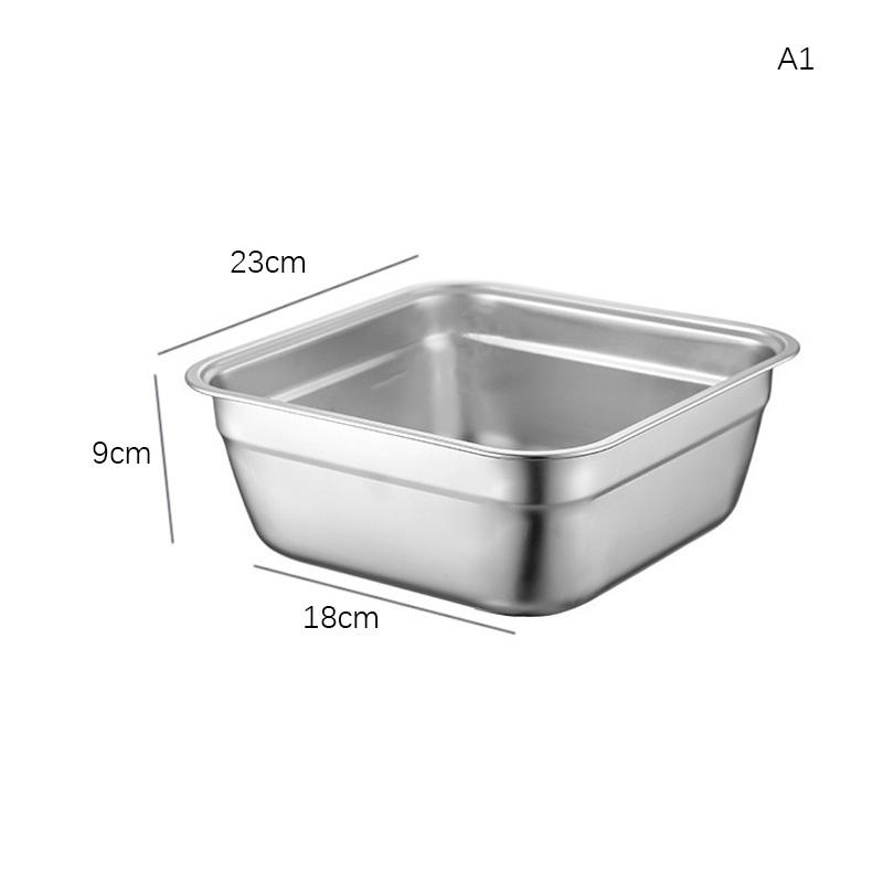 Корзина для слива овощей из нержавеющей стали, органайзер для хранения фруктов, квадратная миска для еды, поднос, кухонные принадлежности