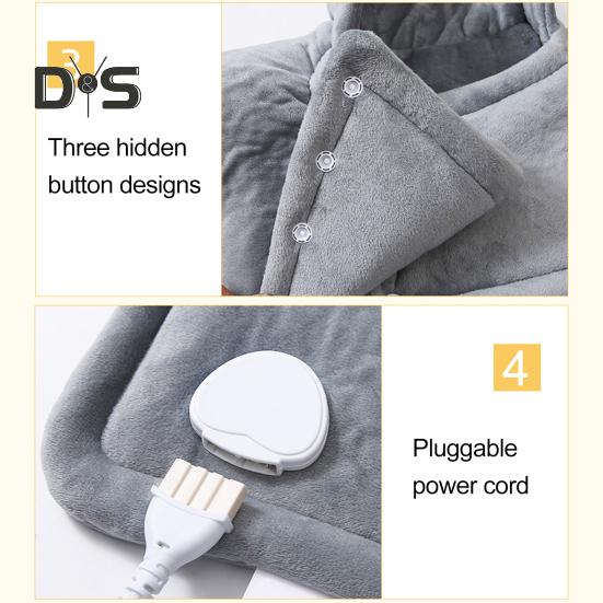 Электрическая грелка с автоматическим выключением, розетка 240 В, Великобритания, регулируемые кнопки, подогрев плеч, шеи, спины, 9 скоростей, регулировка температуры, управление одной кнопкой, грелка