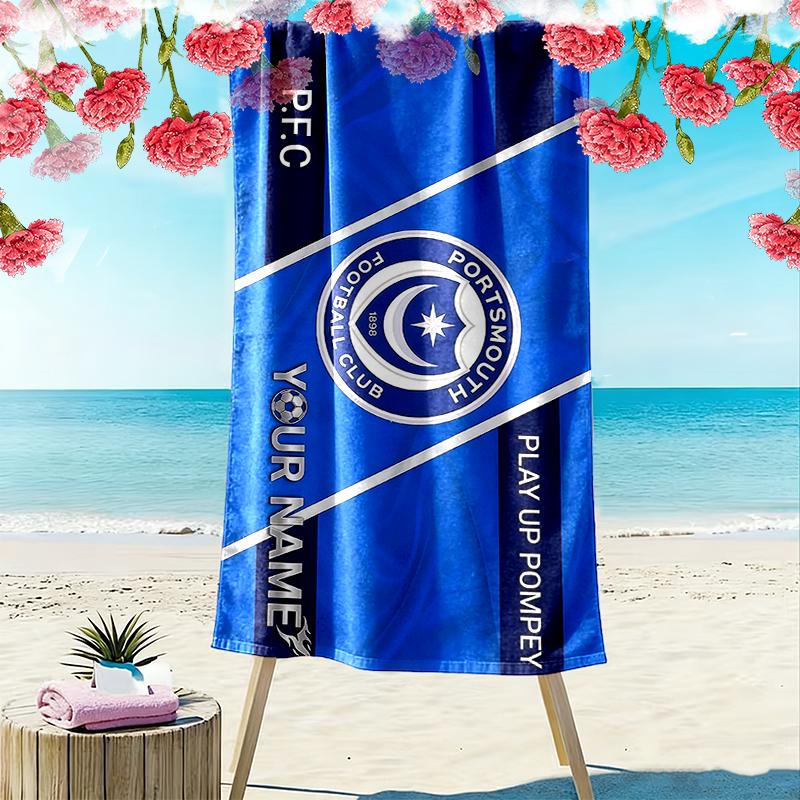 Custom Name,Portsmouth Print Beach Towel, Large Soft Quick Dry Towel for Beach Camping Swimming