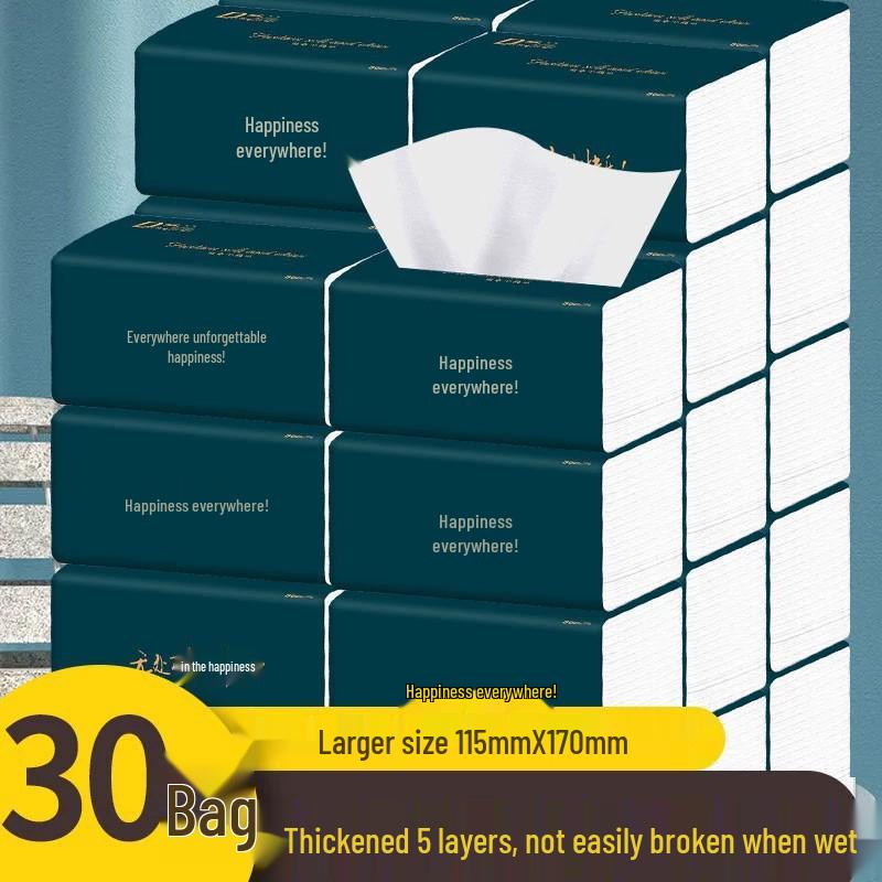 5-Ply Extra Thick Virgin Wood Pulp Facial Tissues, 420 Tissues, Pull-Out Style, Full Box Value Pack