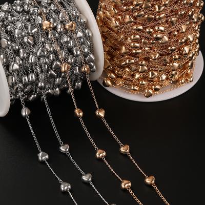 2м Медные Цепочки с Подвесками-Сердечками CCB Цепочки для Рукоделия DIY Ожерелье Браслет Изготовление Украшений Цепочки