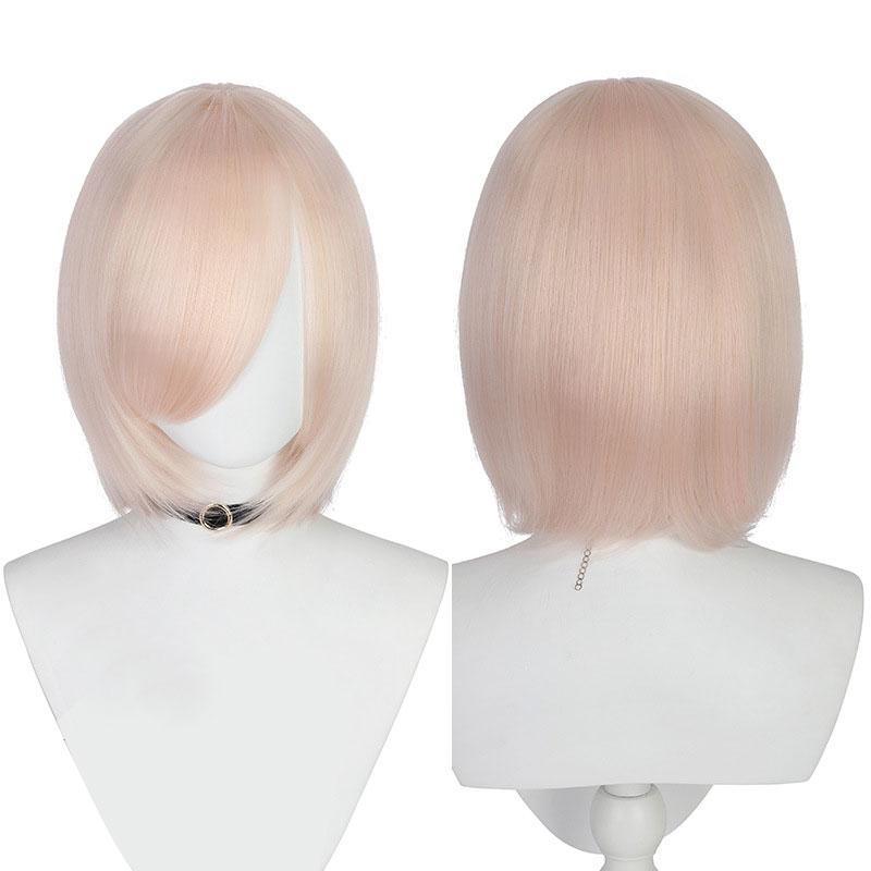 JOVIA 30cm Medium Basic Anime Cosplay Wig Bang Blond Black White Red Pink Green Brown Gold Blue Heat Resistant Synthetic Hair
