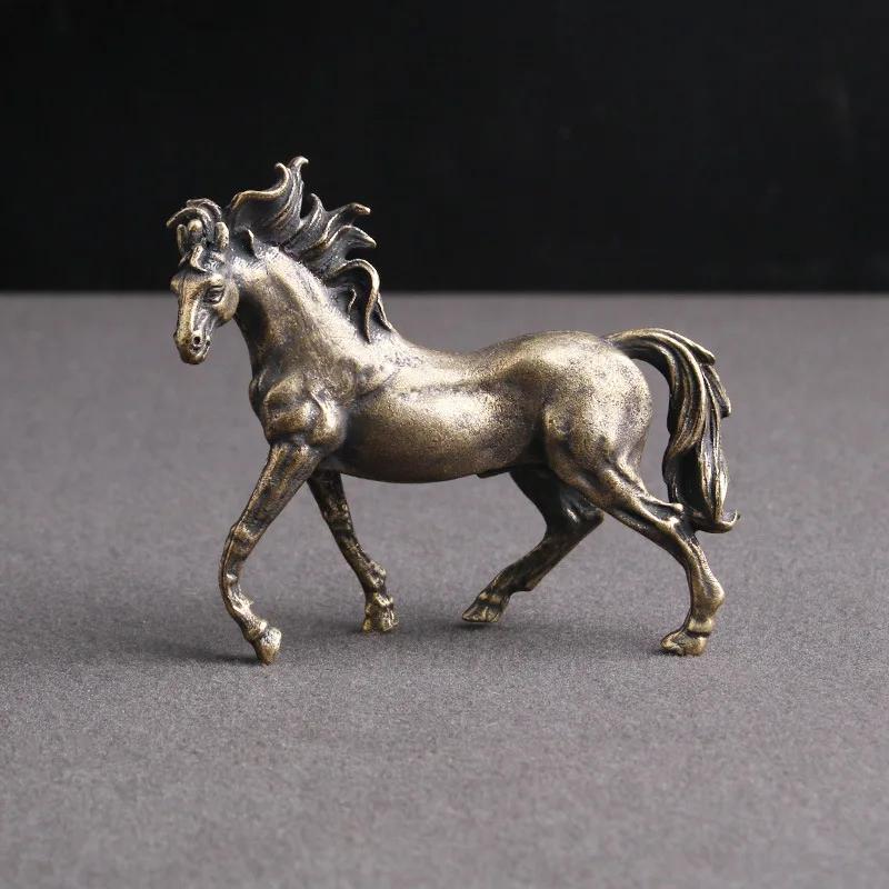 Brass Pure Desktop Figurines Horse Decoration Ornaments Success Horse Lucky Miniatures Animal Creative Home Decor Crafts Gifts