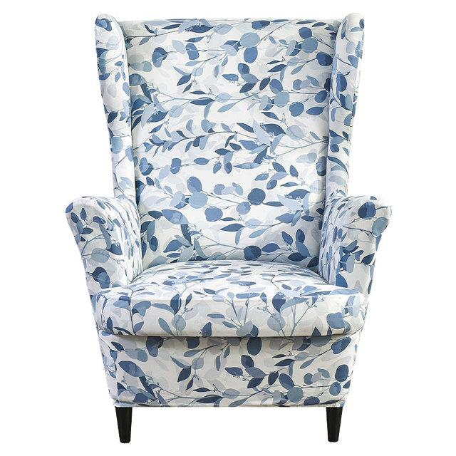 Чехол на спинку стула с наклонной подлокотником и принтом, эластичный чехол на кресло, крыло, спинка дивана, растягивающийся протектор, домашний декор