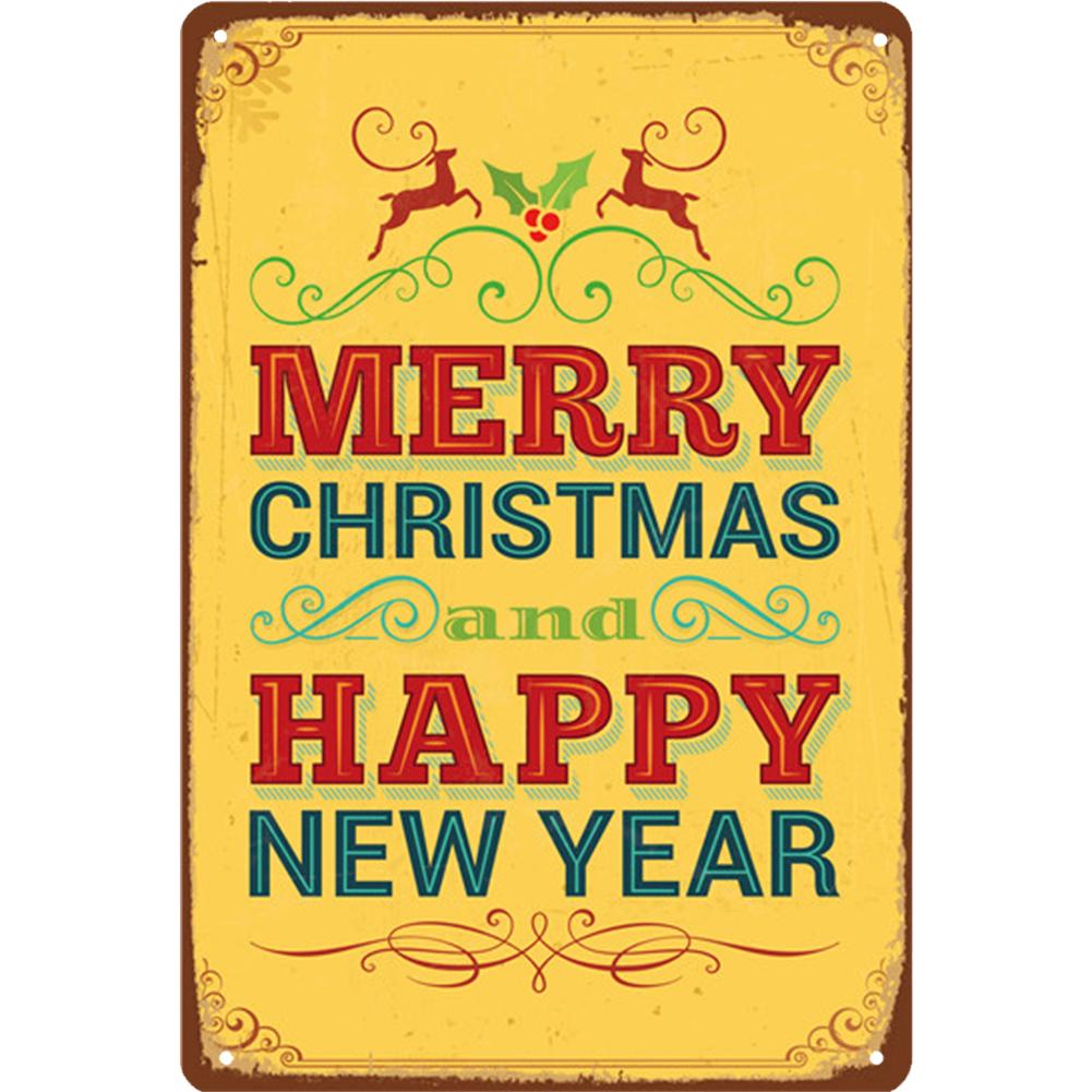 Металлическая жестяная вывеска с Рождеством, металлическая табличка с изображением лося, Санта-Клауса, железная живопись, украшение для домашнего бара, кафе, паба, настенные художественные тарелки
