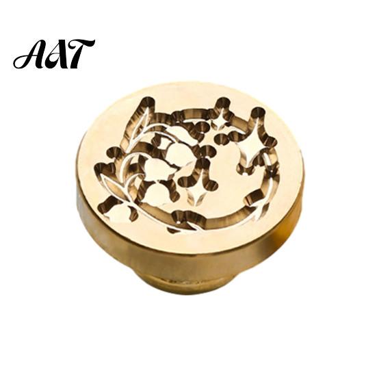 Letter Wax Seal Stamp Stamp, Vintage Plant Pattern Head, Durable Envelope Sealing Copper Head Replacement, for And Greeting Cards Journal Decoration