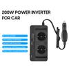 Автомобильный инвертор мощностью 200 Вт, преобразователь постоянного тока 12 В в переменный ток 220 В с 2 розетками переменного тока, 4 USB-портами, переключатель включения/выключения