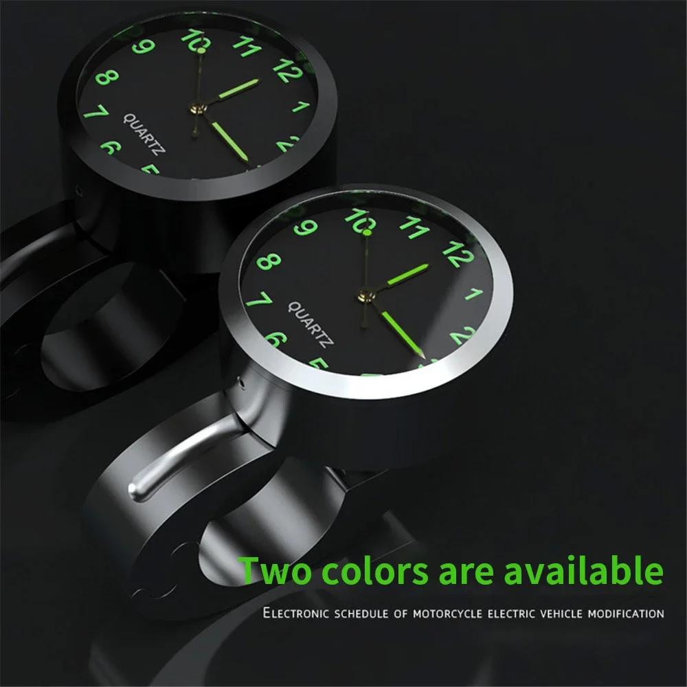 Universal Waterproof Chrome Motorcycle Bike Handlebar Mount Night Vision Buckle Mount Quartz Watch For Motobike Bicycle
