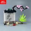 Нетоксичные Moc Кирпичи Китайский Древний Уличный Пейзаж Культура Новогодние Традиции Весенний Фестиваль Архитектура Модель Строительные Блоки Diy Игрушки