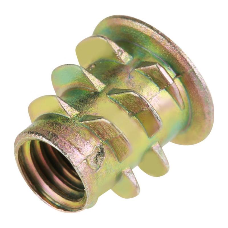50 шт. M5*10 мм цинковый сплав шестигранные гайки для мебели с резьбой для деревянной вставки