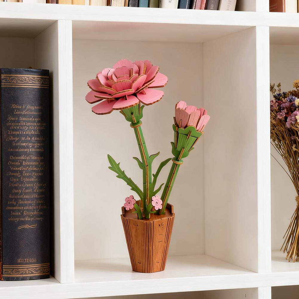 3D Деревянные Пазлы Цветы Сделай Сам Искусственный Ботанический Букет Набор Пазлов Домашний Декор Для Взрослых Подарок на День Матери День Рождения