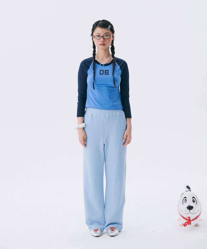 JUNEJUNE SPACE Frill Banding Pants_Light Blue