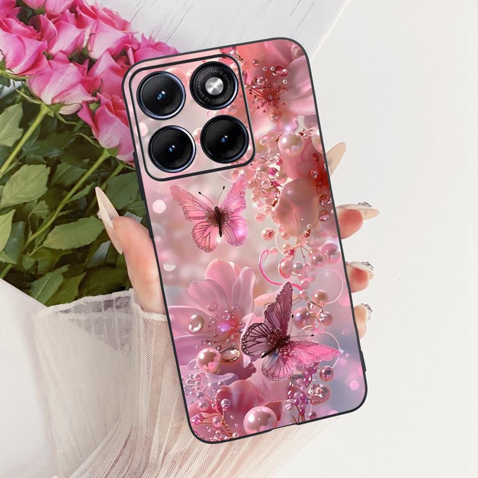 For Funda Motorola Edge 70 Fusion 2026 Phone Case New Fashion Flower Bow Soft Black Silicone Cover For Moto Edge 70Fusion+ Cases
