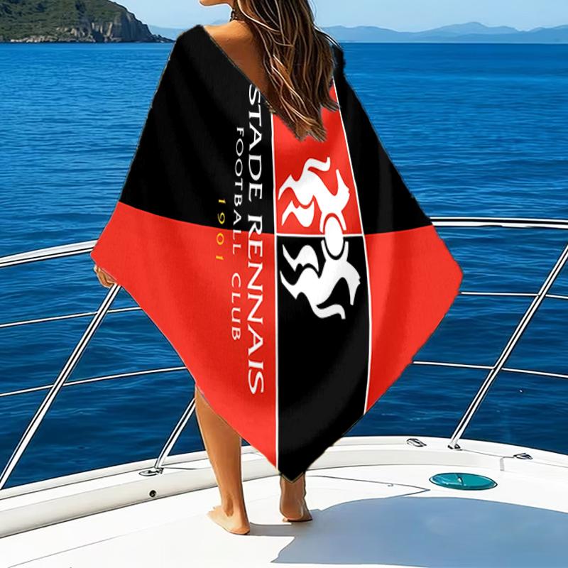 Stade Football Club Crest Beach Towel - Soft, Absorbent Microfiber, Lightweight, Ideal for The Beach, Parties, Travel, Camping fan gifts