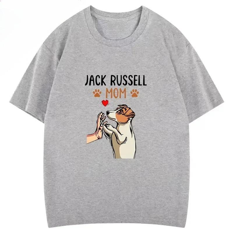 Jack Russell Terrier Mom Cute Dog Mama TShirt Funny Printed Blouse Women Clothing Creative Popular Aesthetics Tops Personality