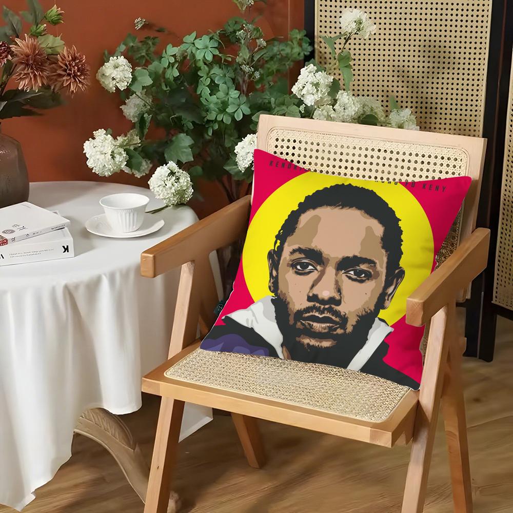 Rapper KKendrick LLamar Cushion Cover Silky Short Plush Invisible Zipper Dustproof Sofa Pillow Case for Home Decor