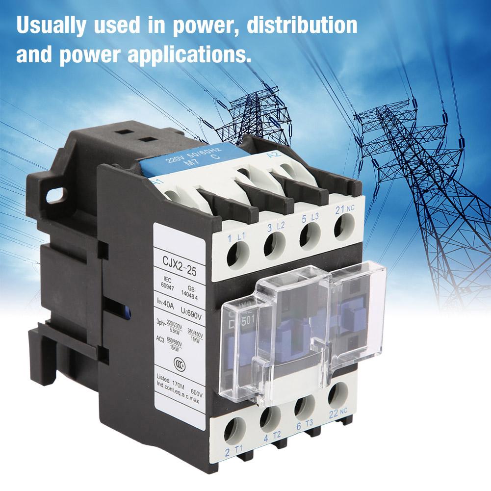 CJX2-2501 High Sensitivity Industrial Electric AC Contactor 220V 25A