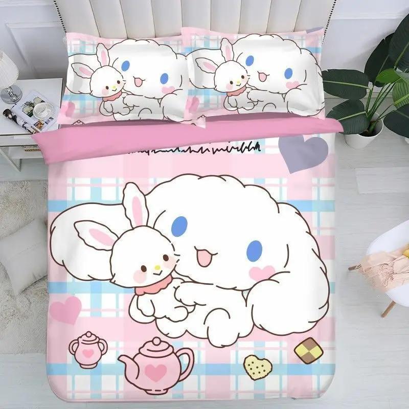 Постельные наборы с производными от анимации Sanrio Cinnamorolls Австралия /Европа/США Полный, Квин-сайз, Кинг-сайз Одеяло, Пододеяльник