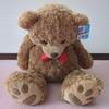 [USED] Teddy bear with tag, large brown stuffed bear, large bear