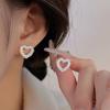 Vintage Metal Heart Stud Earring for Woman 2024 New Trendy Copper Color Geometric Twisted Wave Earring Party Zircon Accessories