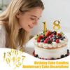 Numbers Birthday Cake Candle Holder Set Acrylic Cake Topper Reusable Party Cake Accessories for Birthdays Anniversaries Weddings