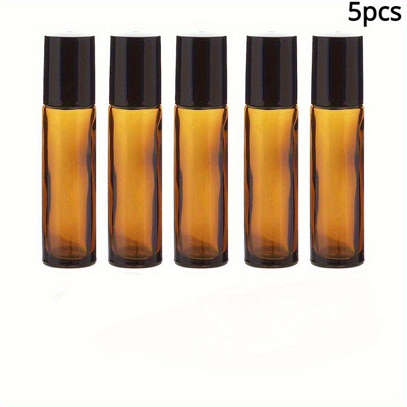 5/10 шт. 10 мл пустые янтарные толстые рулонные стеклянные бутылки с шариком из нержавеющей стали для многоразовых бутылок с эфирным маслом