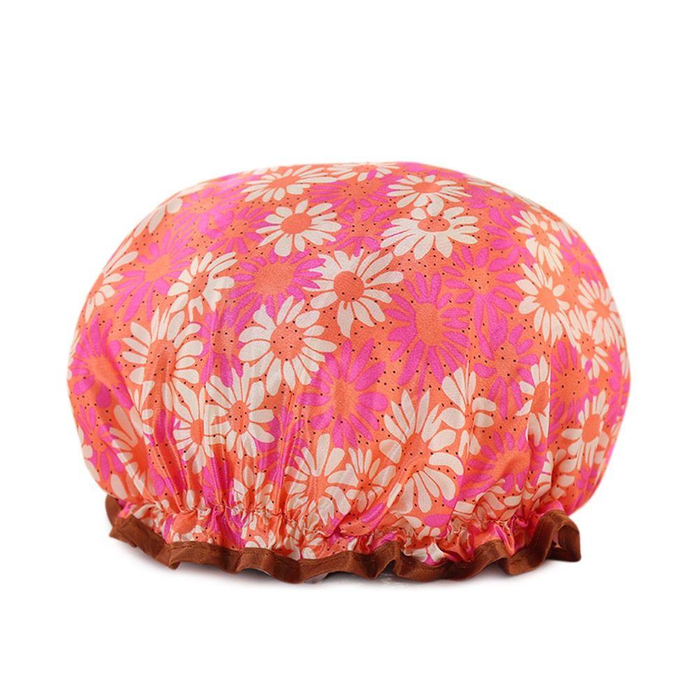 Утолщенная шапочка для душа с принтом, двухслойный дизайн, чехол для сушки волос, новые водонепроницаемые шапочки для душа