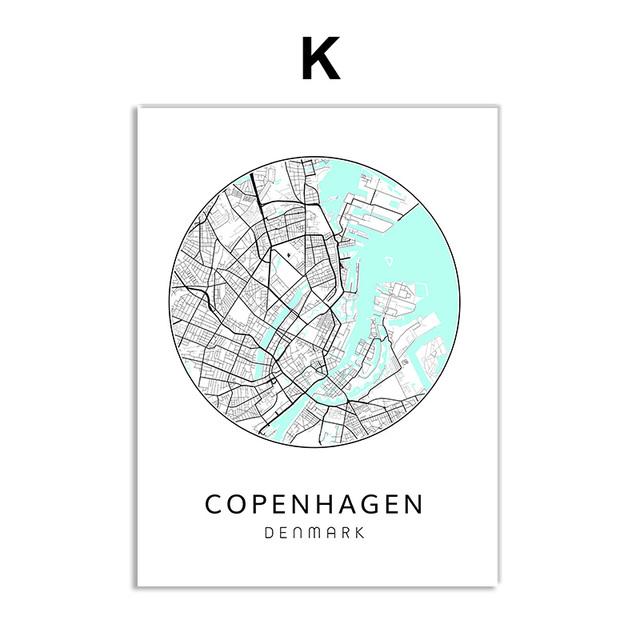 Скандинавский минималистичный холст, картина с картой мира, плакат, Бостен Лэндон, Нью-Йорк, настенное искусство, украшение для дома, комнаты, цитаты, без рамки