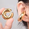 Модные геометрические серьги-клипсы в форме буквы C, толстые серьги-клипсы, ювелирные изделия в стиле ретро, не требующие пирсинга, массивные круглые серьги-каффы для женщин