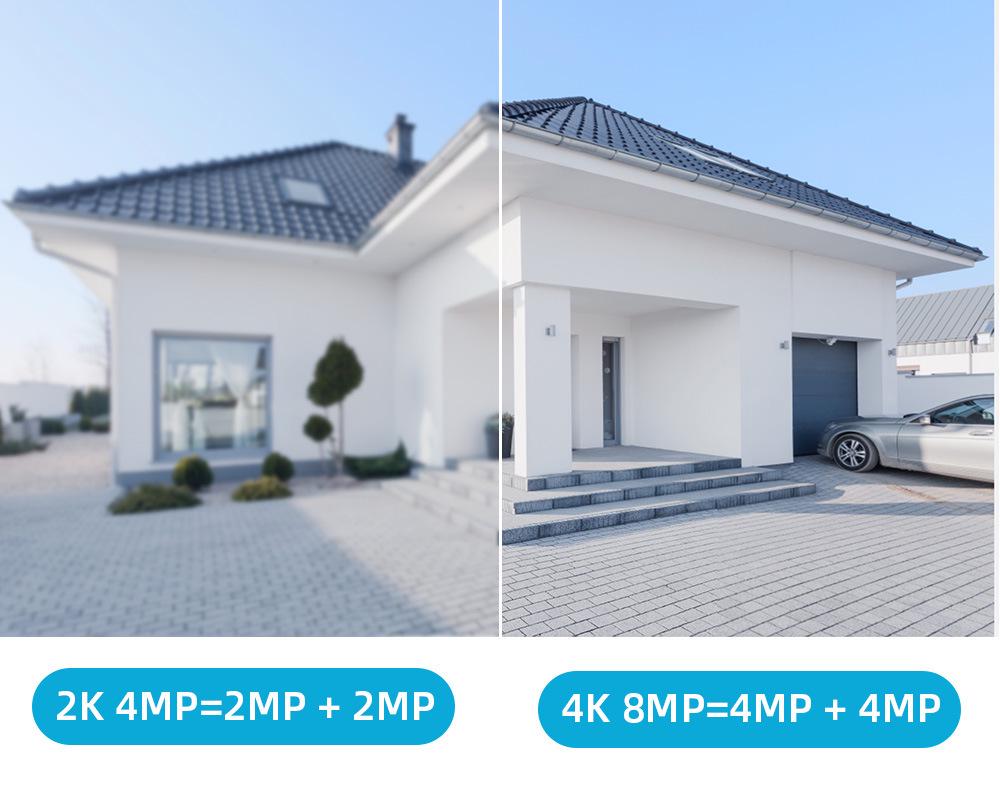 ICSEE Двухэкранная 8МП/6МП HD WiFi Беспроводная Домашняя Наблюдательная Бинокулярная Камера