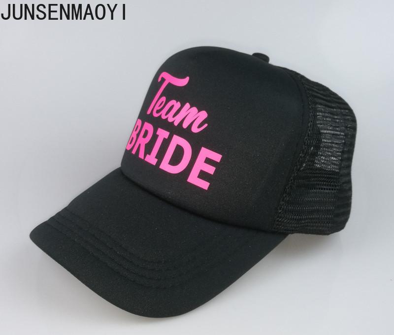 New Neon Pink BRIDE TEAM BRIDE Adult Mesh Trucker Hat Cap Design Snapback Bachelorette Party Weekend Beach Hats Adjustable Caps