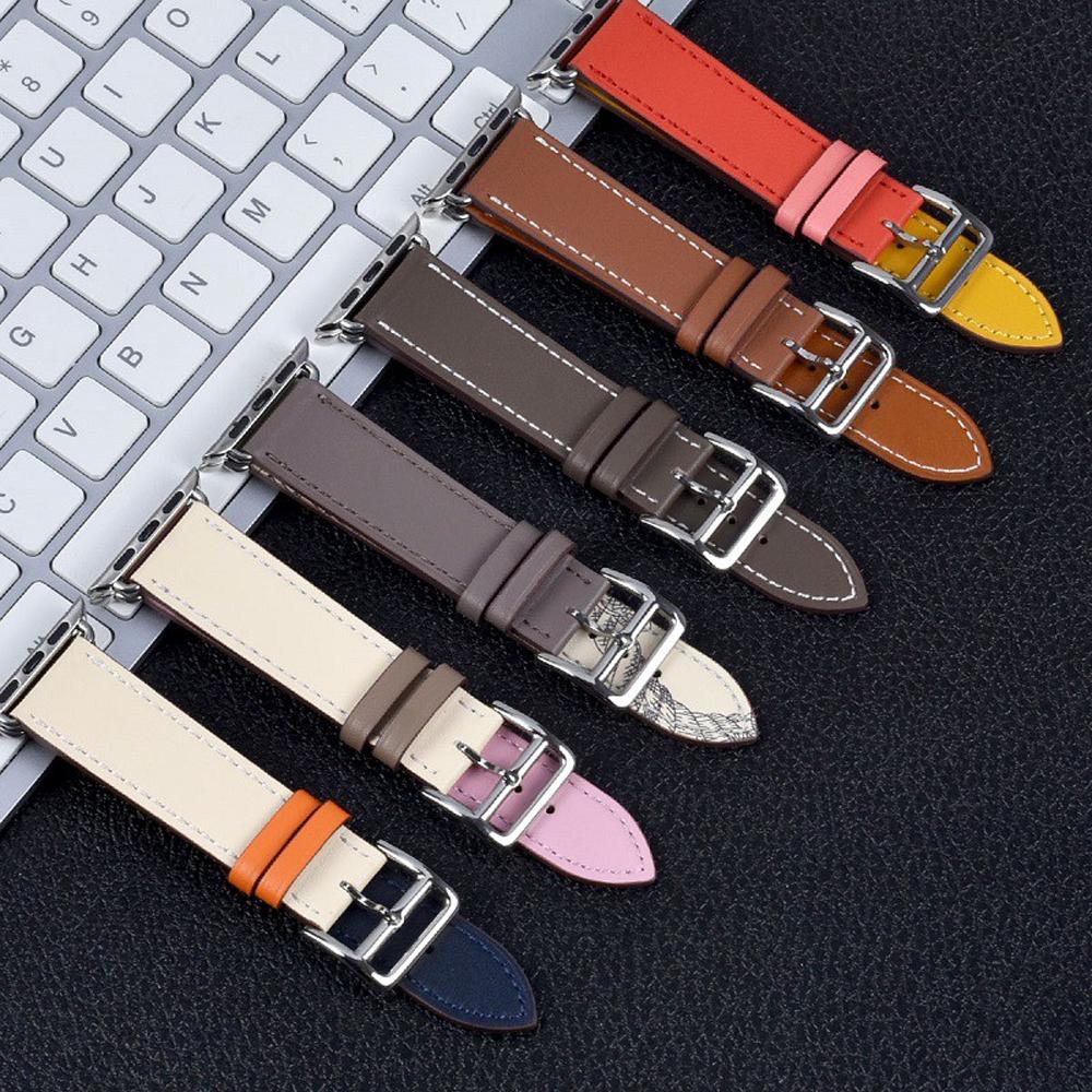 Кожаный ремешок для Apple Watch band 44мм 40мм 42мм Браслет Single tour correa iWatch series 8 SE 7 6 5 4 Ultra 49мм 45мм 41мм