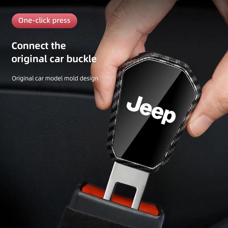Для Jeep Расширитель-заглушка зажима ремня безопасности автомобиля из углеродного волокна Для Jeep Wrangler JL JK Renegade Grand Compass Gladiator Cherokee Patr