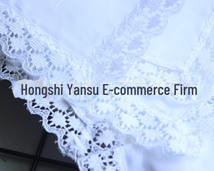 Чисто-белый хлопковый кружевной носовой платок ручной работы с граффити