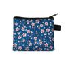 Canvas Coin Purse Floral Plaid Print Zipper Pouch Small Wallet Children Female Key Card Holder Mini Money Bag