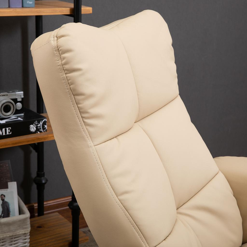 Relax Chair with Stool, 360 degrees Rotatable TV Chair with Massage, Reclining Function, Massage Chair with Side Pocket, TV Chair