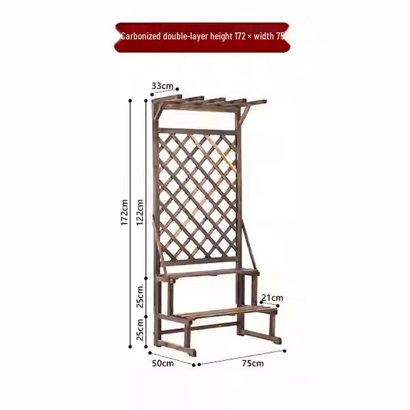 Carbonized Wood Multi-tier Plant Stand