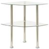 VidaXL Side Table 2-Tier Transparent 38x38x50 Cm Tempered Glass 322793
