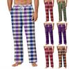 Men's Striped Plaid Print Pocket Casual Pants Home Pajama Pants