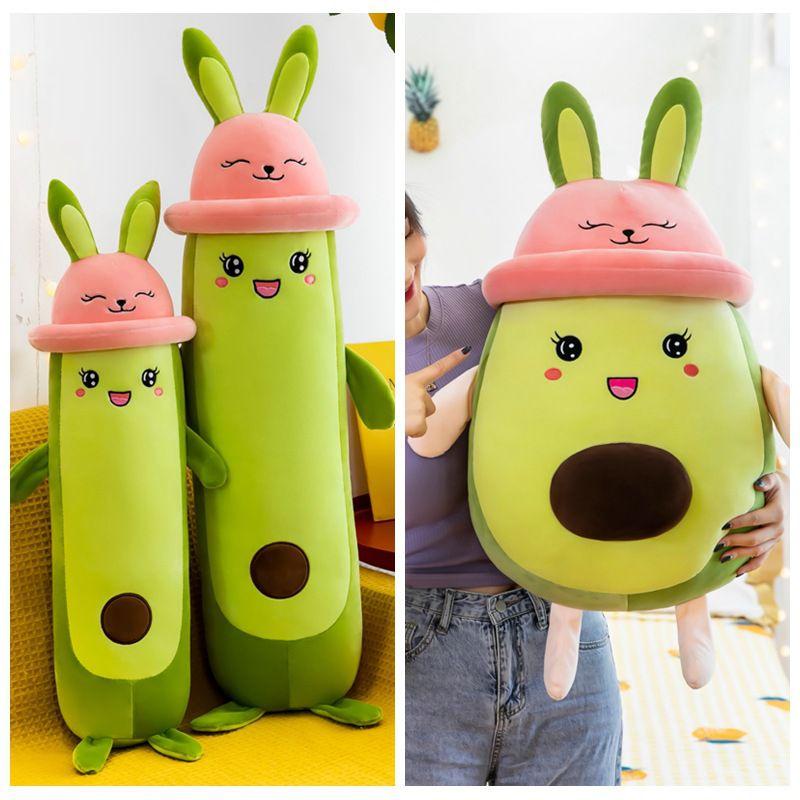 Green Avocado Plush Toy Delightful Expression Soft Cotton Material