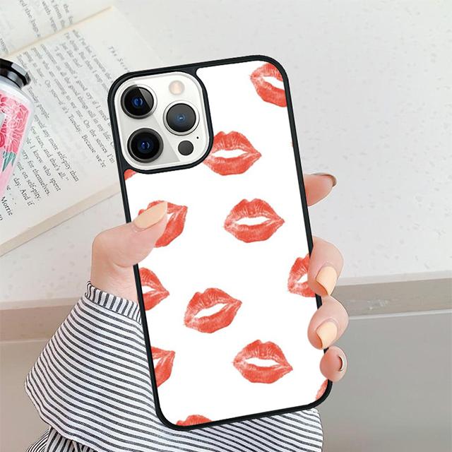 Сексуальная Девушка Леди Красные Губы Чехол для Телефона Для iPhone 17 Air 16 15 14 plus 12 13 Pro max Мягкий Бампер Защитный Чехол coque