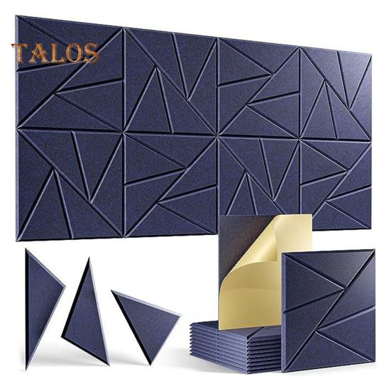 12 шт. звукоизоляционная стеновая панель самоклеящаяся звукопоглощающая высокоплотная толстая акустическая пенная панель шумоподавляющая настенная декоративная плитка