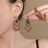 Богемный ретро красный узор капли воды серьги кисточки винтажные элитные Sense Temperament украшения для ушей