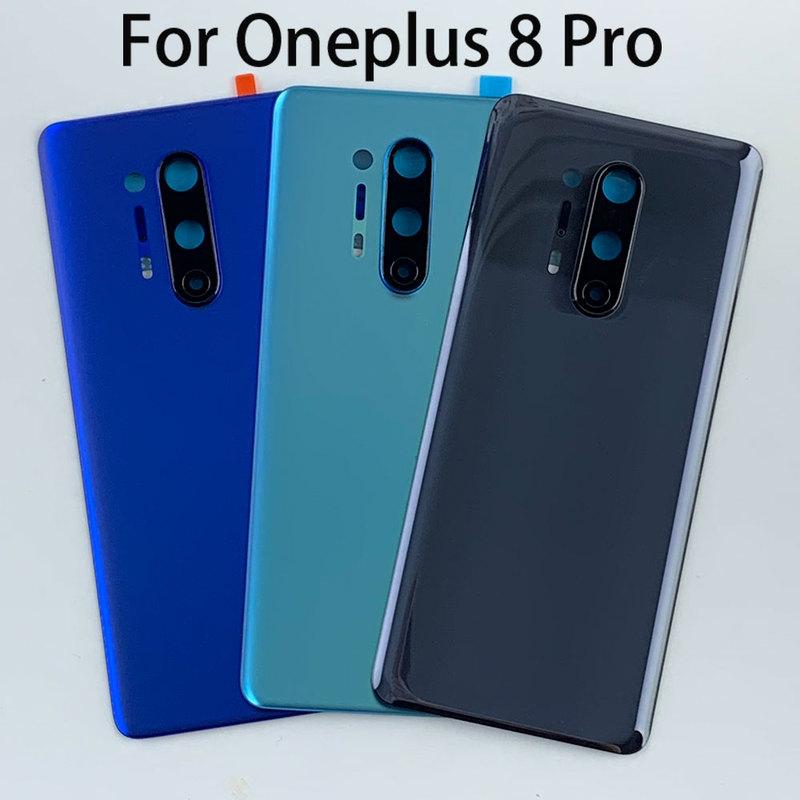 Стеклянная крышка для Oneplus 8 Pro, стеклянная задняя крышка батарейного отсека, заднее стекло 1 + 8Pro, корпус с объективом камеры