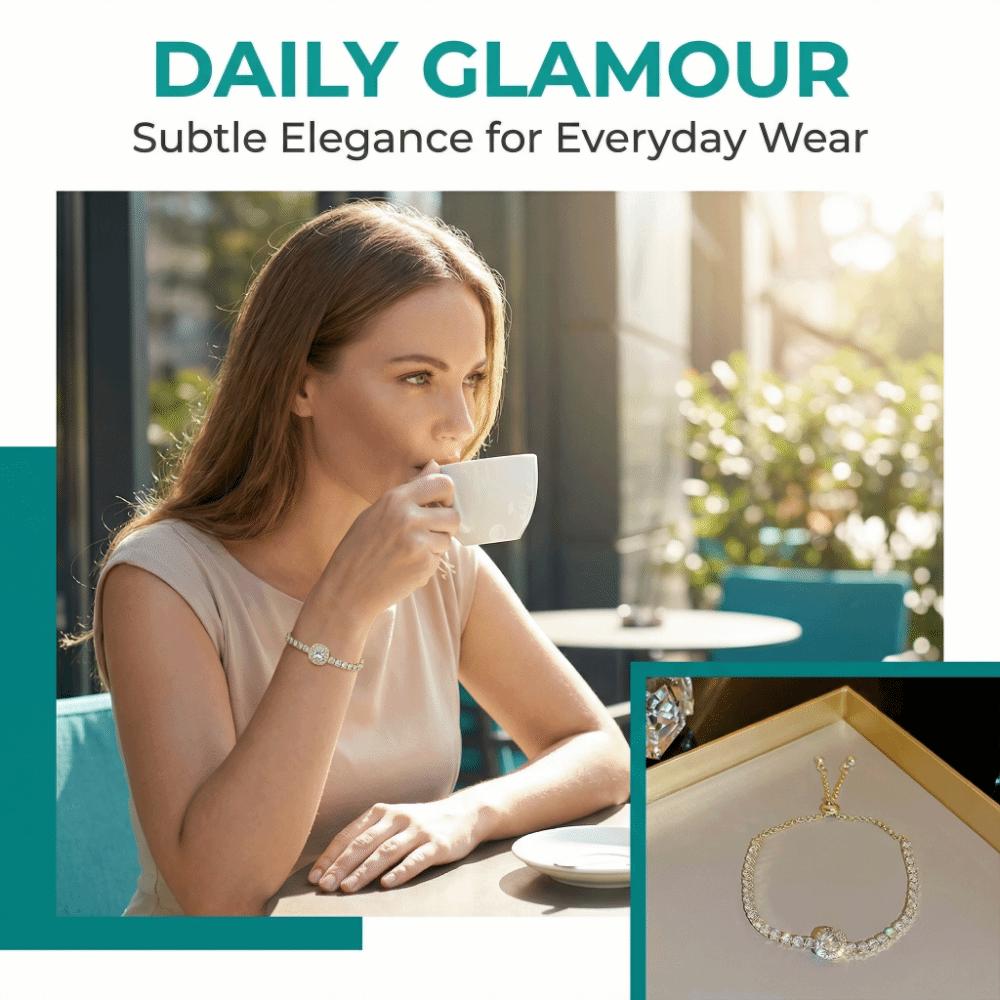 Luxury Zircon Bracelet Adjustable Valentine's Day Bangle Women Crystal Hand Bracelet Friends