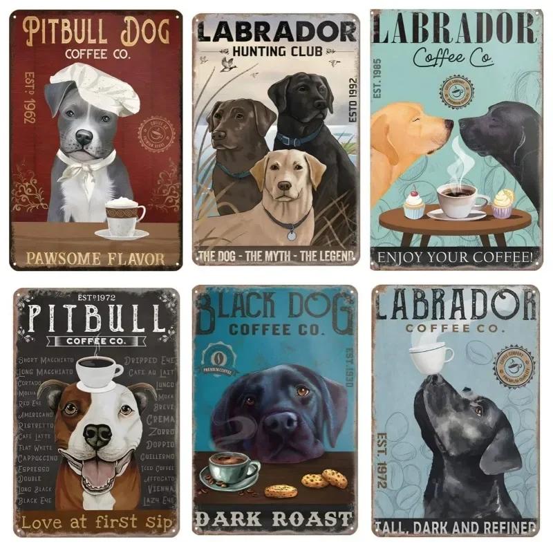 Metal Tin Signs Corgi Labrador Wall Decoration Plaque Vintage Art Poster Iron Painting for Man Cave Home Cafe Garden Club Bar