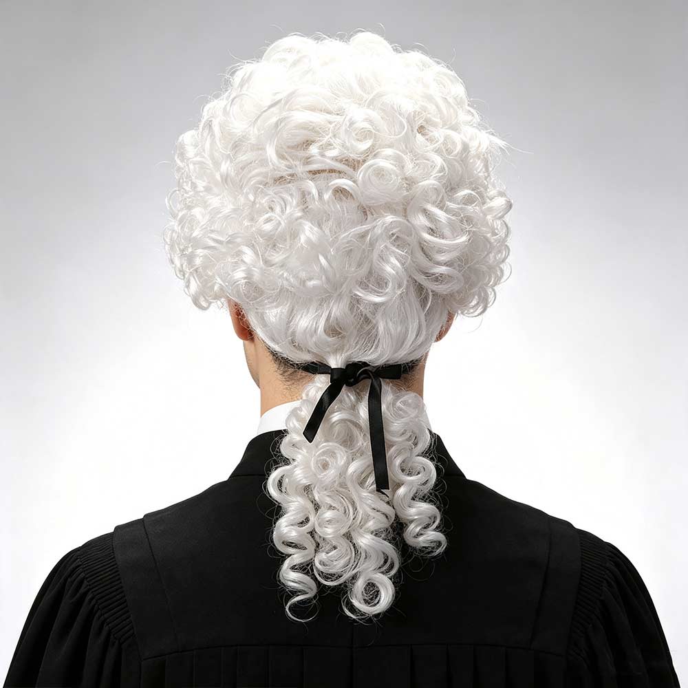 Curly Hair Judge Wig White Wig Lawyer Hair Prop Durable Halloween White Wave Wig Stage Costume