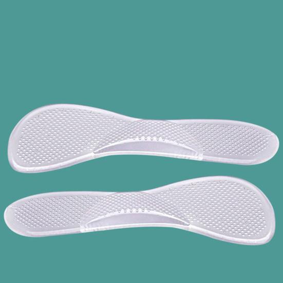 1 пара стельок, противоскользящие, с отличным коэффициентом трения, эластичные, без деформации, прозрачные, дышащие, впитывают пот, нескользящие, подушечки на высоком каблуке