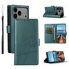 For iPhone 17 Pro Max Phone Case Line Imprint Leather Wallet Cover with Wrist Strap